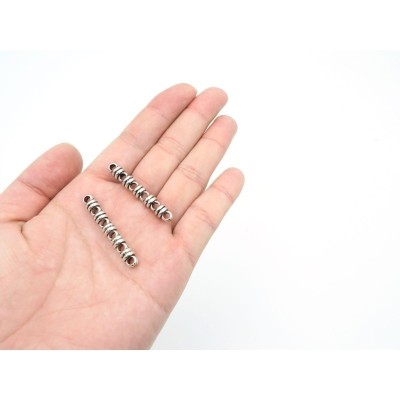 10 pezzi per 3 mm di cuoio rotondo argento antico 6 gioielli con supporto per gioielli D-5-3-5