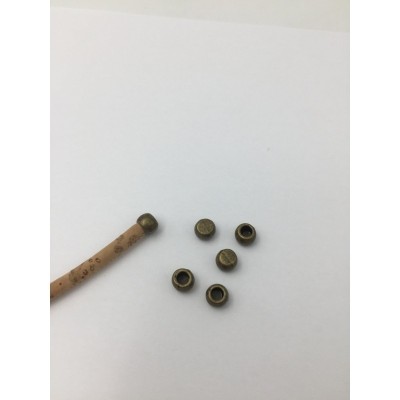 100 pezzi per terminali di gioielli in argento antico in pelle rotonda da 3 mm che trovano gioielli D-5-3-8