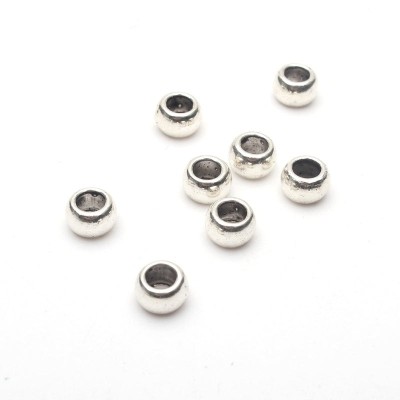 100 pz 2mm Perline di Metallo per 2mm 3mm Cavo Rotondo Zama Argento Antico Fornitura di Gioielli Componenti Risultati D-5-3-25