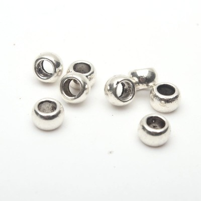 100 pz 2mm Perline di Metallo per 2mm 3mm Cavo Rotondo Zama Argento Antico Fornitura di Gioielli Componenti Risultati D-5-3-25