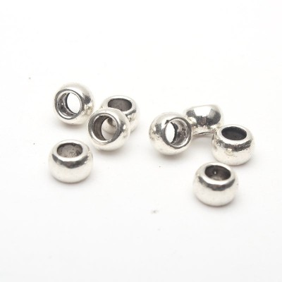 100 pz 2mm Perline di Metallo per 2mm 3mm Cavo Rotondo Zama Argento Antico Fornitura di Gioielli Componenti Risultati D-5-3-25