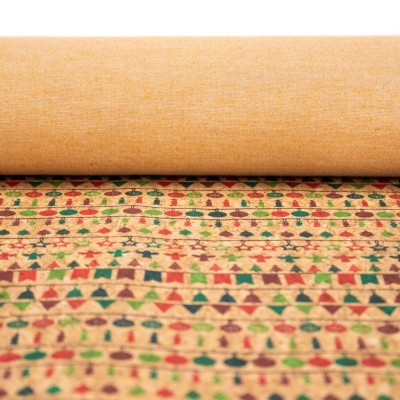 Natural cork Christmas Fabric Collection Christmas pattern COF-326