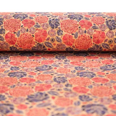 Flower pattern Cork fabric COF-379