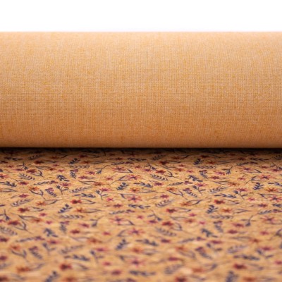 Flowers and grass pattern Cork fabric COF-390