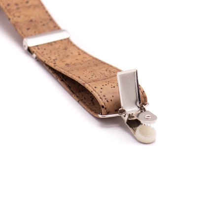 Tobacco Brown Adjustable cork straps men's SUSPENDER L-542-C