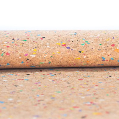 Rainbow Multi Color Natural Cork fabric COF-338-A