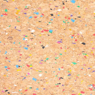 Rainbow Multi Color Natural Cork fabric COF-338-A