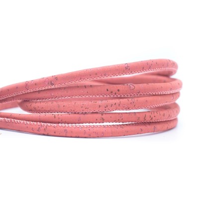 5mm round salmon pink cork cord COR-368-A (10 meters)