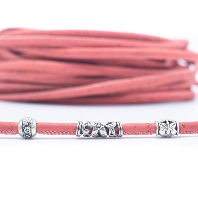 5mm round salmon pink cork cord COR-368-A (10 meters)