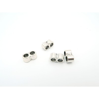 20 Pcs for 5mm round leather Antique Silver 2 Stand bead , jewelry supplies jewelry finding D-5-5-34