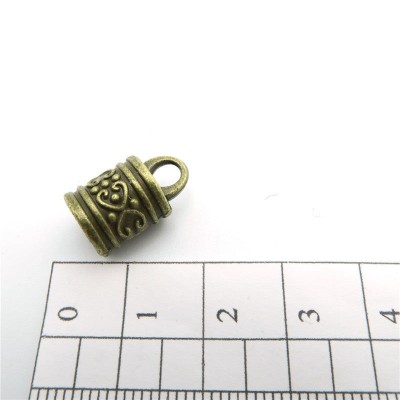 10Pcs for 7mm round leather ends clasp, antique brass jewelry supplies jewelry finding D-6-4