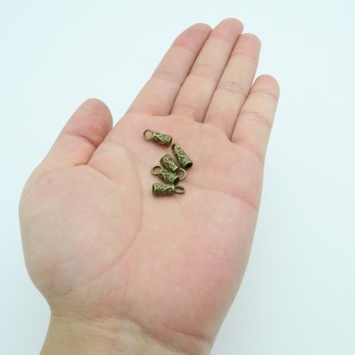 100Pcs for 3mm round leather ends clasp, antique brass jewelry supplies jewelry finding D-6-9