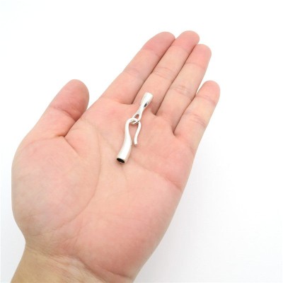 10Pcs for 5mm round leather hook clasp, Antique Silver jewelry supplies jewelry finding D-6-11