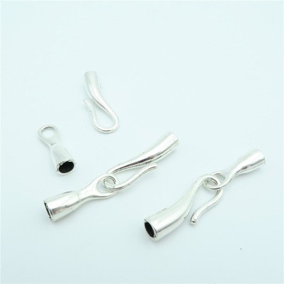 10Pcs for 5mm round leather hook clasp, Antique Silver jewelry supplies jewelry finding D-6-11