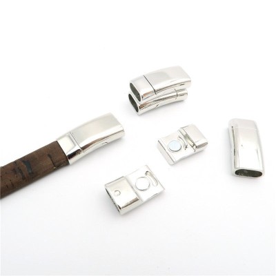 5Pcs for 10*5mm Flat/round leather magnet clasp, Antique Silver jewelry supplies jewelry finding D-6-15