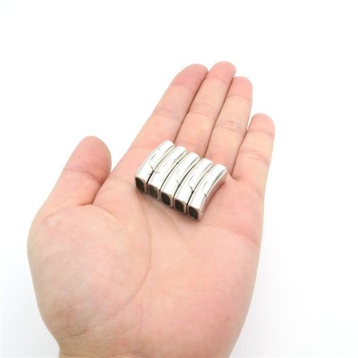 5Pcs for 10*5mm Flat/round leather magnet clasp, Antique Silver jewelry supplies jewelry finding D-6-15