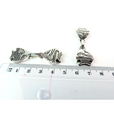 10Pcs for 10mm flat leather fish snap clasp, Antique silver jewelry supplies jewelry finding D-6-52