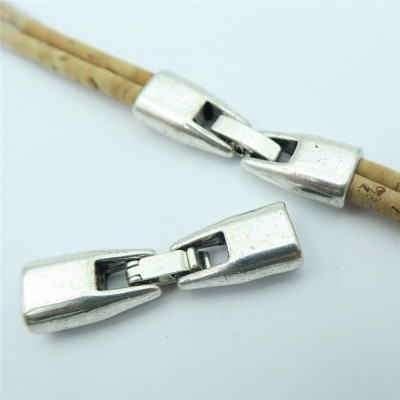 10 Units For 3mm leather clasp, for 5mm flat antique silver snap clasp jewelry finding D-6-102