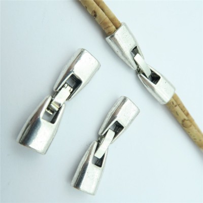 10 Units For 3mm leather clasp, for 5mm flat antique silver snap clasp jewelry finding D-6-102