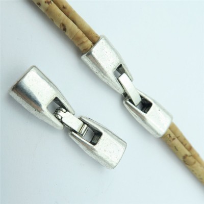 10 Units For 3mm leather clasp, for 5mm flat antique silver snap clasp jewelry finding D-6-102