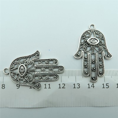 10PCS Fatima hand Pendants for necklace or key chain, antique silver, Jewelry Findings & Components D-3-64