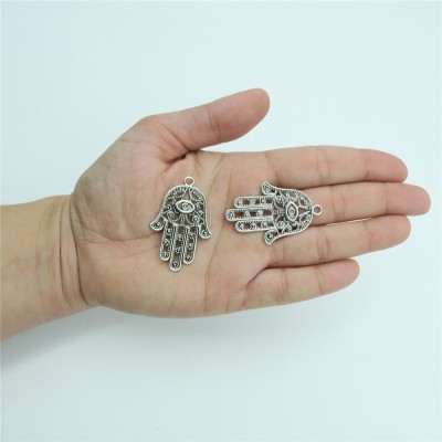 10PCS Fatima hand Pendants for necklace or key chain, antique silver, Jewelry Findings & Components D-3-64