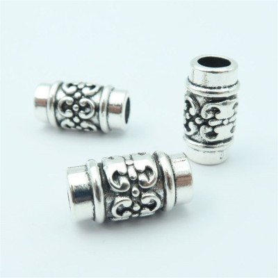 10 PCS For 5mm leather antique silver zamak flower beads, Jewelry supply, Findings Components D-5-5-60