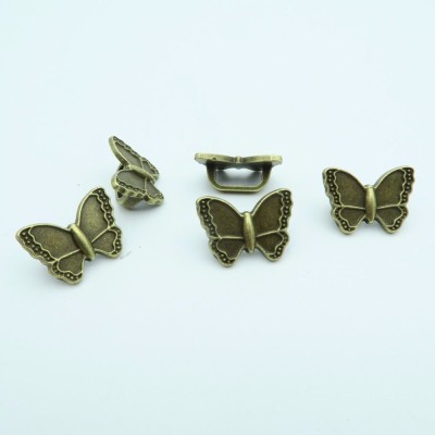 10pcs For 10x5mm leather Antique Brass butterfly Slider, bracelet findings, Leather Components D-2-5