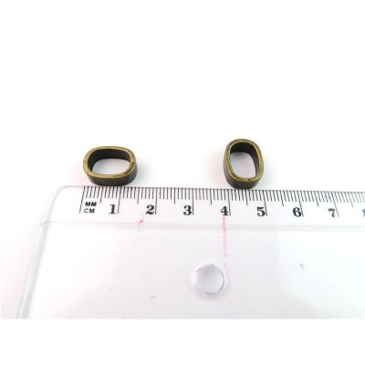 30pcs Round flat Slider, Zamak, Antique Brass, for flat leather, bracelet findings, Jewelry Findings & Components D-2-8