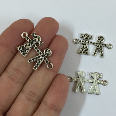 10 pz Ciondolo antico SLIVER ragazzo e griglia Pendenti Gioielli Accessori e componenti D-3-153