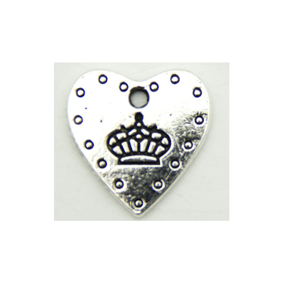 10 units Pendant antique silver Crown and love Pendants Jewelry Findings & Components 15x19mm D-3-303