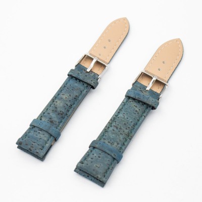 Cork turquoise color watch strap E-020-18/20