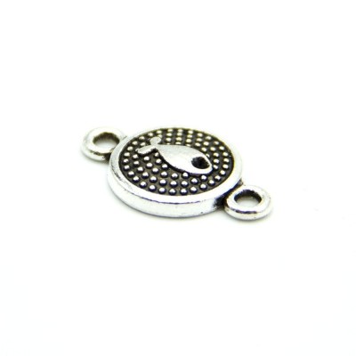 30 units Pendant antique sliver round fish connector charms Pendants Jewelry Findings & Components D-3-339