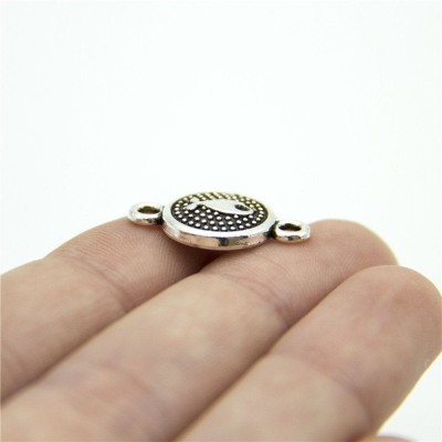 30 units Pendant antique sliver round fish connector charms Pendants Jewelry Findings & Components D-3-339