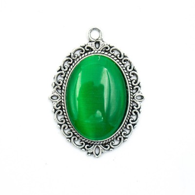 3pcs Green, White or Black Zamak pendant D-3-241