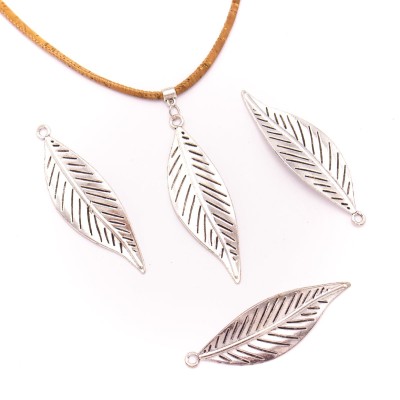 5 units 73x21mm Pendant antique silver Feather jewelry pendant Jewelry Findings & Components D-3-410