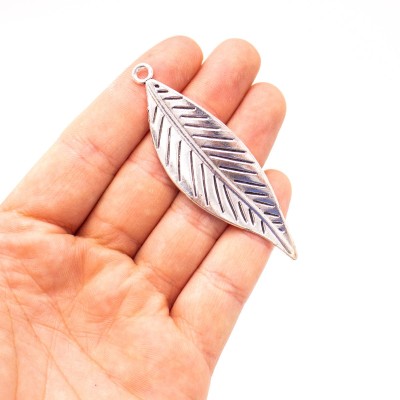 5 units 73x21mm Pendant antique silver Feather jewelry pendant Jewelry Findings & Components D-3-410