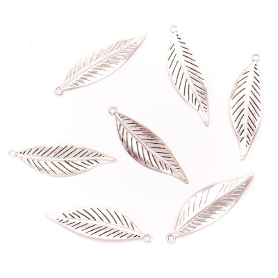 5 units 73x21mm Pendant antique silver Feather jewelry pendant Jewelry Findings & Components D-3-410