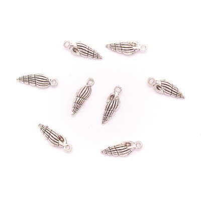 10 units 7x23mm Pendant antique silver Spiral Shell jewelry pendant Jewelry Findings & Components D-3-417