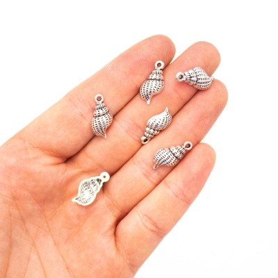 20 units 8x19mm Pendant antique silver Spiral Shell jewelry pendant Jewelry Findings & Components D-3-418