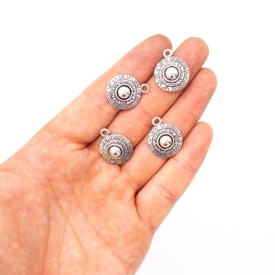 10 units 17x17mm Pendant antique silver Round jewelry pendant Jewelry Findings & Components D-3-420