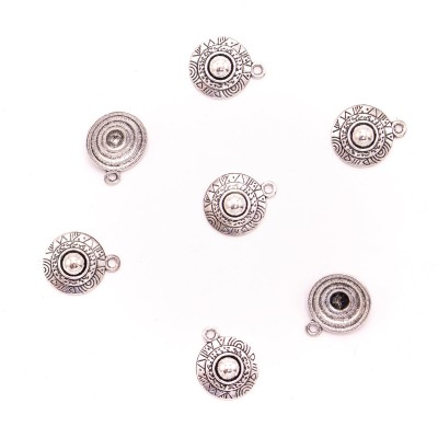 10 units 17x17mm Pendant antique silver Round jewelry pendant Jewelry Findings & Components D-3-420