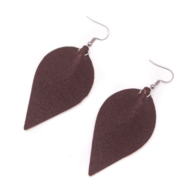 dark brown cork fabric Shapes for Earrings, Original handmade ladies earrings-ER-119-A