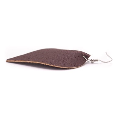 dark brown cork fabric Shapes for Earrings, Original handmade ladies earrings-ER-119-A