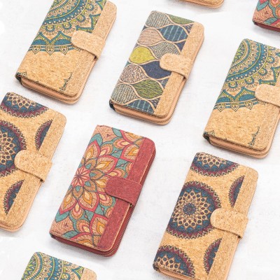 Natural Cork Mandala Pattern Women's Long Wallet/Cardholder BAG-2236