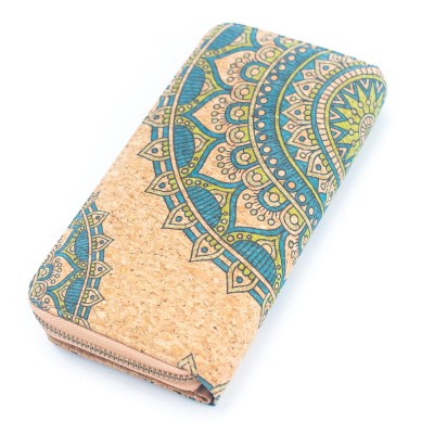 Natural Cork Mandala Pattern Women's Long Wallet/Cardholder BAG-2236