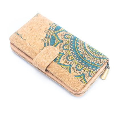 Natural Cork Mandala Pattern Women's Long Wallet/Cardholder BAG-2236