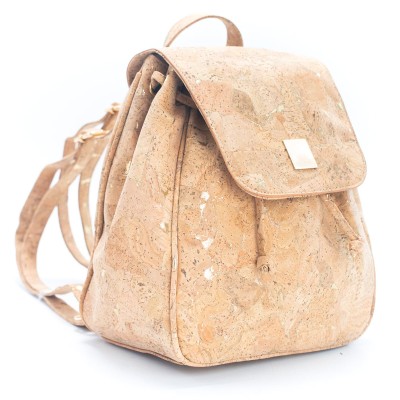 Golden Drawstring Closure Pocket Women's Backpack BAG-2258