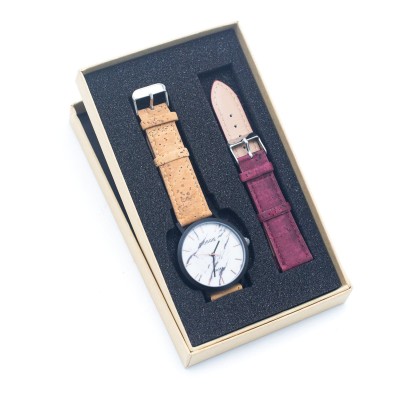 Natural Cork watch face with Strap unisex Watch WA-304-BOX