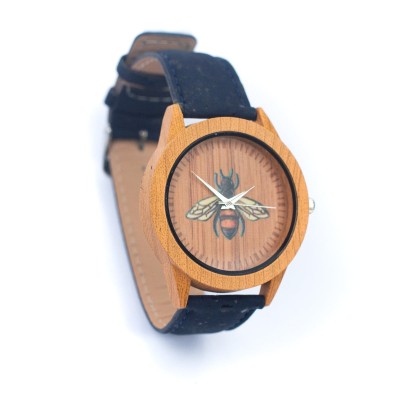 Cork Watch Set - Two Color Watch Strap - Unisex Cork Fashion Watch WA-328-BOX(with box)